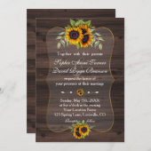 水素朴色ひまわり結婚木 招待状 (正面/裏面)