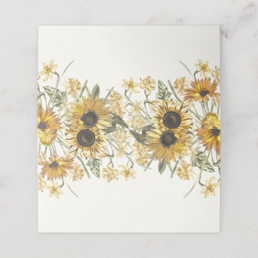 水素朴色ひまわり花模様 プレイスカード (外部開封)