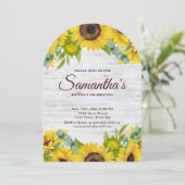 水素朴色ひまわり誕生日パーティー 招待状 (スタンド正面)