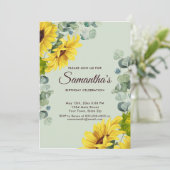 水素朴色ひまわり誕生日パーティー 招待状 (スタンド正面)