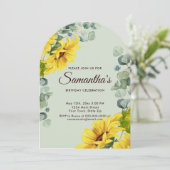 水素朴色ひまわり誕生日パーティー 招待状 (スタンド正面)