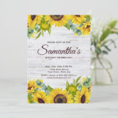 水素朴色ひまわり誕生日パーティー 招待状 (スタンド正面)