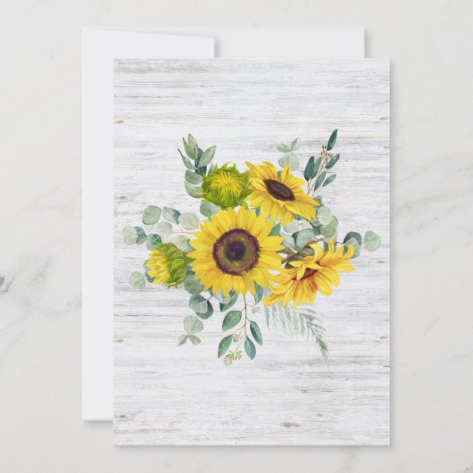 水素朴色ひまわり誕生日パーティー 招待状 (裏面)