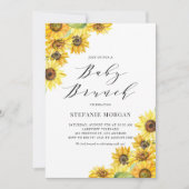 水素朴色ひまわり赤ちゃんシャワーブランチ 招待状 (正面)