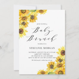 水素朴色ひまわり赤ちゃんシャワーブランチ 招待状