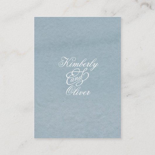 水素朴色ほこりっぽい青自然リーフ結婚ズ エンクロージャーカード (裏面)