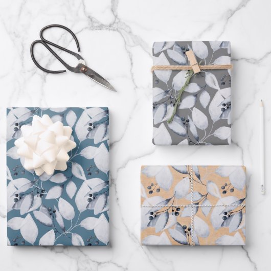 水素朴色ほこり青葉冬 ラッピングペーパーシート (正面)