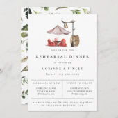 水素朴色アウトドア会場リハーサルディナー 案内状 (正面/裏面)