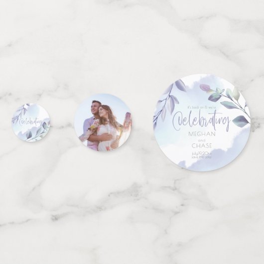 水素朴色アクア薄紫葉日付の保存 コンフェッティ (正面)