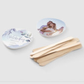 水素朴色アクア薄紫葉日付の保存 ハンドファン (組立なし)