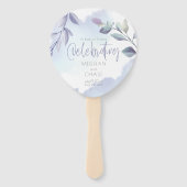 水素朴色アクア薄紫葉日付の保存 ハンドファン (正面)