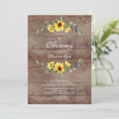 水素朴色イエローヒマワリ《キリスト教》洗礼式や命名式 招待状 (スタンド正面)