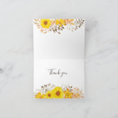 水素朴色イエローワイルドバラ、ユニオンブルー サンキューカード (内部)