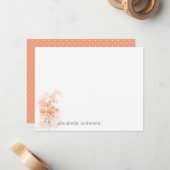 水素朴色イエローワイルドフラワースプラッシュ ノートカード (正面/裏面インサイチュ)