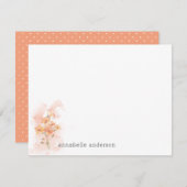 水素朴色イエローワイルドフラワースプラッシュ ノートカード (正面/裏面)