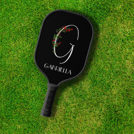 水素朴色イニシャルG先生ブラック ピックルボールラケット