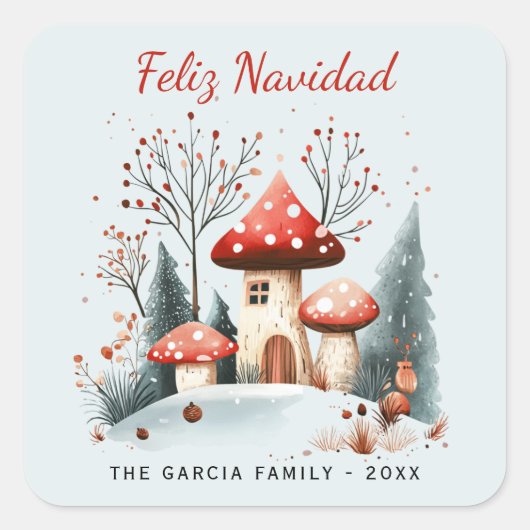 水素朴色ウィンターウッドランドフェリーズ スクエアシール (正面)