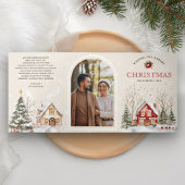 水素朴色ウィンタービレッジ4写真クリスマス 三つ折りクリスマスカード