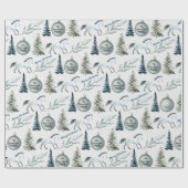 水素朴色ウィンターホース名前をカスタムする&応援 ラッピングペーパー (フラット)