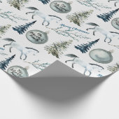 水素朴色ウィンターホース名前をカスタムする&応援 ラッピングペーパー (角)