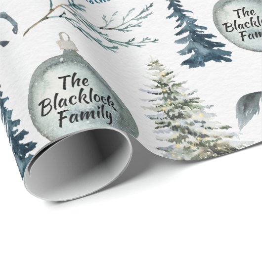 水素朴色ウィンターホース名前をカスタムする&応援 ラッピングペーパー (ロールコーナー)