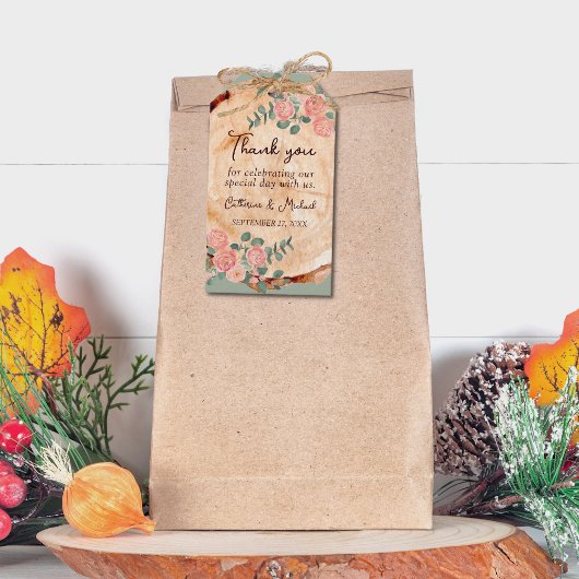 水素朴色ウッドスライス ギフトタグ