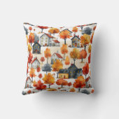 水素朴色ウッドランドビレッジパターン クッション (裏面)