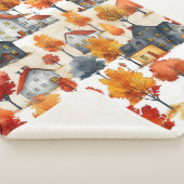 水素朴色ウッドランドビレッジパターン シェルパブランケット (3/4)