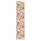 水素朴色ウッドランドビレッジパターン ショートテーブルランナー (正面)