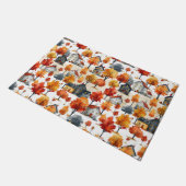 水素朴色ウッドランドビレッジパターン ドアマット (アングル)