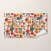 水素朴色ウッドランドビレッジパターン バスタオルセット (ハンドタオル)