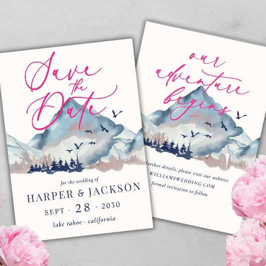 水素朴色ウッドランドフォレスト日付を保存 招待状