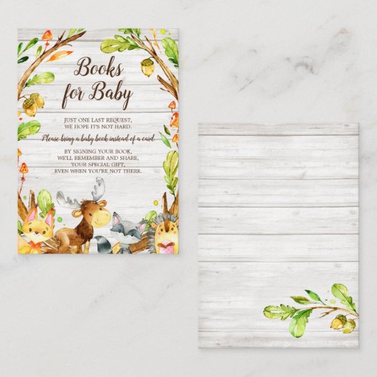 水素朴色ウッドランドベビーブックリクエスト エンクロージャーカード (正面/裏面)