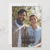 水素朴色オリーブ枝写真結婚の 招待状 (裏面)