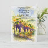 水素朴色オレンジの葡萄ぶどう結婚畑 招待状 (スタンド正面)