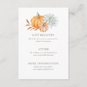 水素朴色オレンジカボチャ秋の結婚式 エンクロージャーカード (正面)