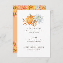 水素朴色オレンジカボチャ秋の結婚式 エンクロージャーカード