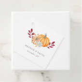 水素朴色オレンジカボチャ秋の結婚式 フェイバータグ (インサイチュ)