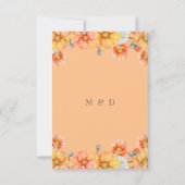 水素朴色オレンジカボチャ秋の結婚式 出欠カード (裏面)