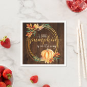 水素朴色オレンジカボチャ秋ベビーシャワー スタンダードカクテルナプキン (インサイチュ)