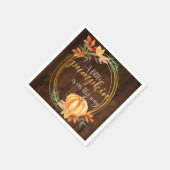 水素朴色オレンジカボチャ秋ベビーシャワー スタンダードカクテルナプキン (角)