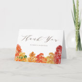 水素朴色オータムウッドランド秋の結婚式 サンキューカード (正面)