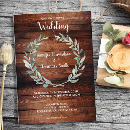 水素朴色オ葉イブ・モノグラム結婚ズ 招待状