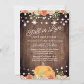 水素朴色カボチャフローラ秋ベビーシャワー 招待状 (正面)