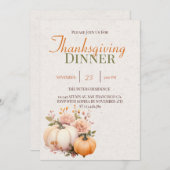 水素朴色カボチャ感謝祭招待状 招待状 (正面/裏面)