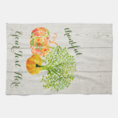 水素朴色カボチャ感謝祭 キッチンタオル (横)