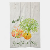水素朴色カボチャ感謝祭 キッチンタオル (縦)