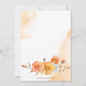 水素朴色カボチャ秋ブライダルシャワー 招待状 (裏面)