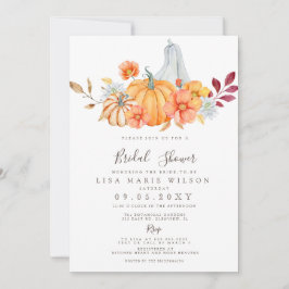 水素朴色カボチャ秋ブライダルシャワー 招待状