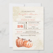 水素朴色カボチャ秋ブライダルシャワー 招待状 (正面)